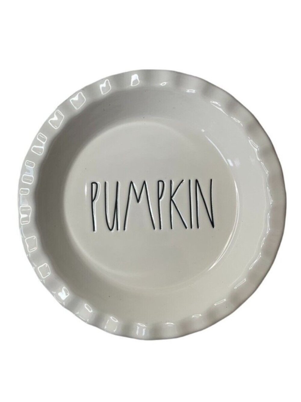 Rae Dunn Artisan Collection White Pumpkin Pie Plate
